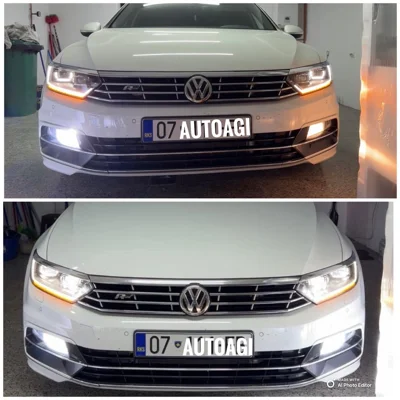 Drita LED mjegulle dhe logo R-Line për Passat B8