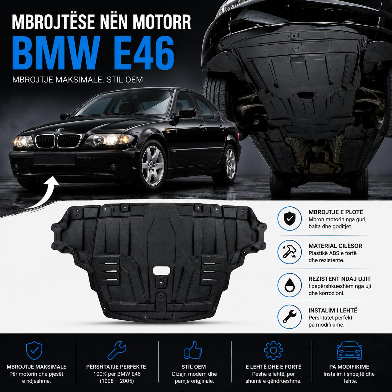 Mbrojtëse nën motor për BMW E46 – Auto Pjesë Depo
