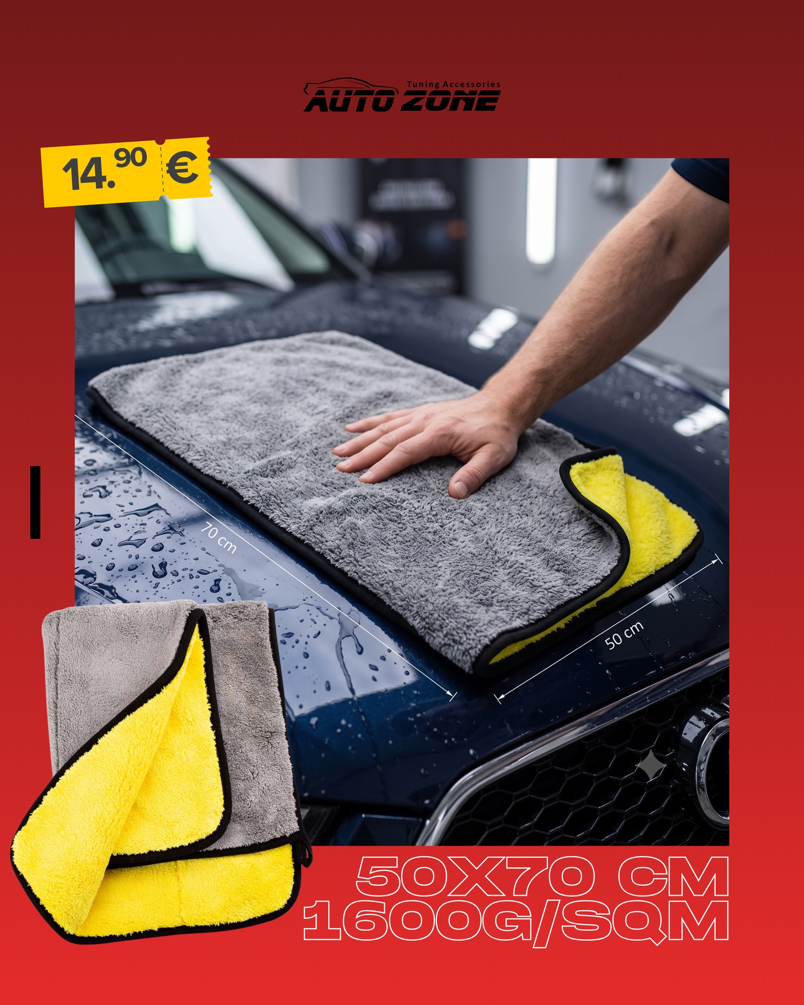 Peshqirë mikrofibër Amio për tharjen e veturës – AUTO ZONE® Tuning accessories (4)