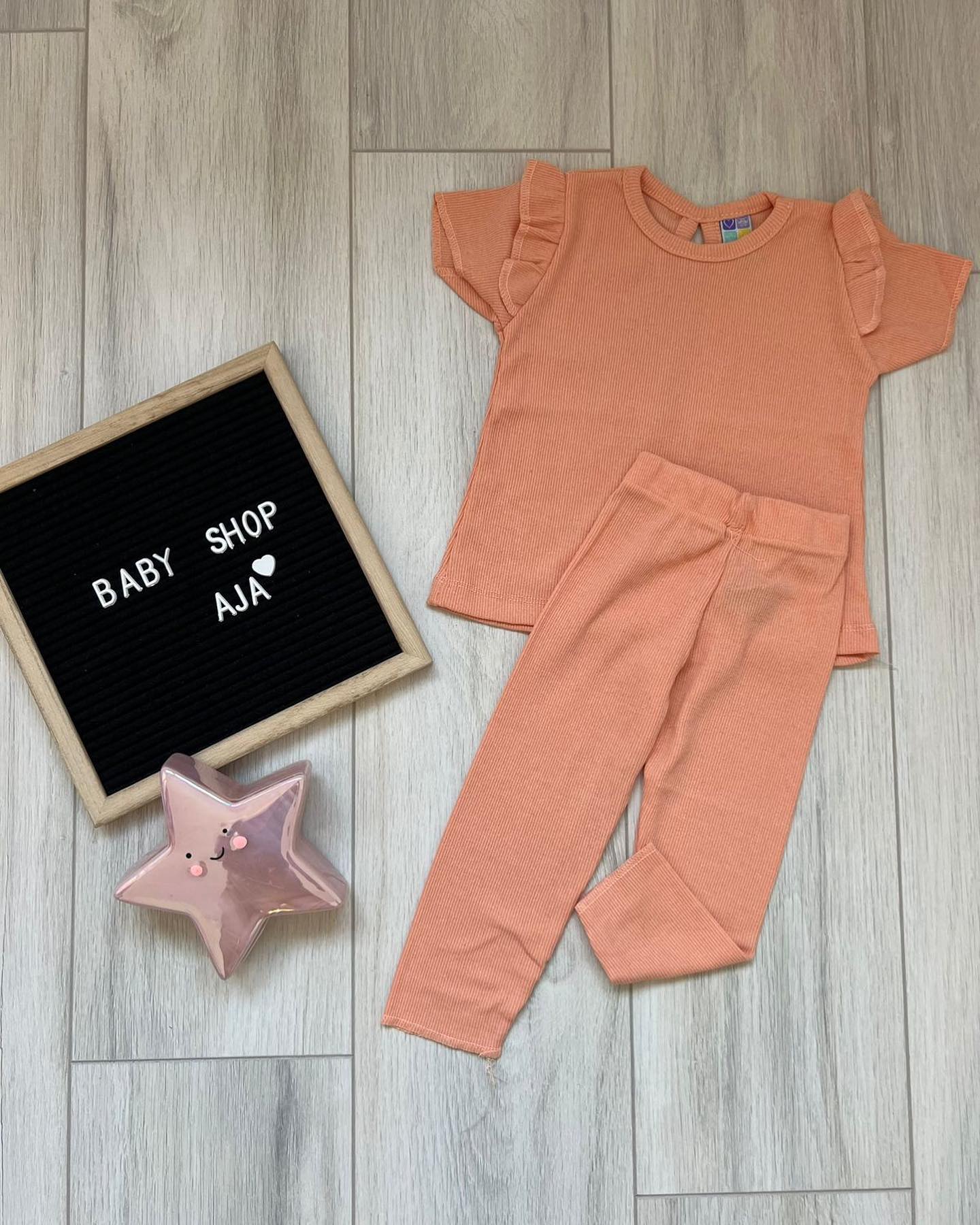 Set portokalli me bluzë dhe tajts për vajza – BABY SHOP AJA