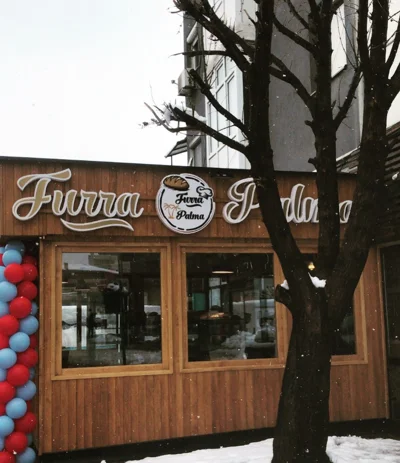 Furrë buke me fasadë druri në dimër