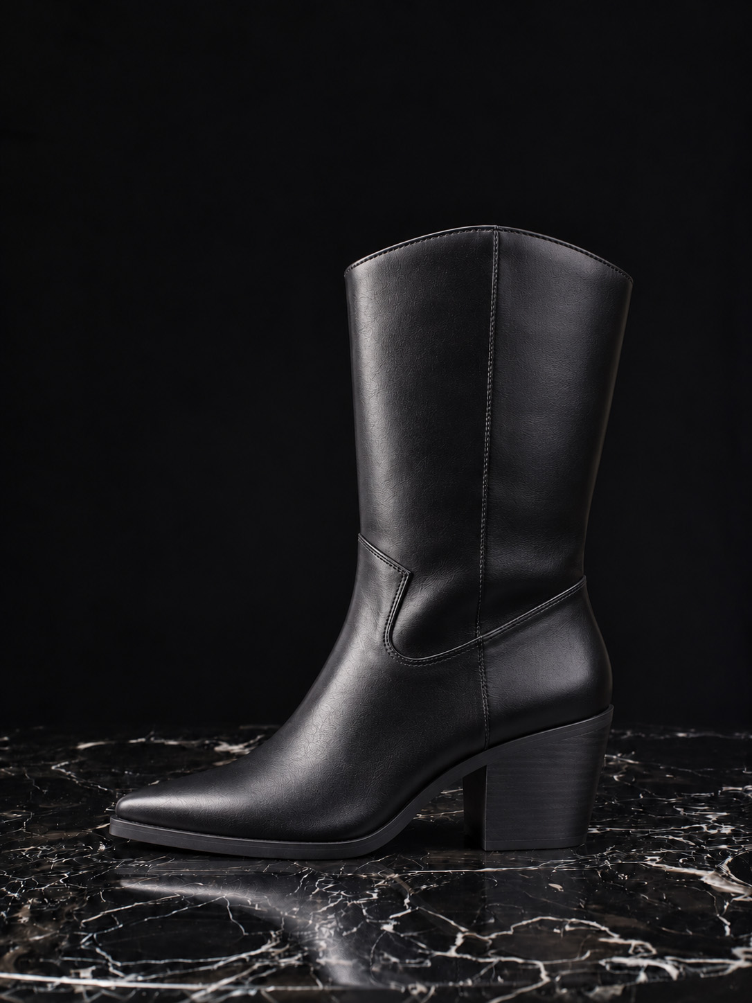Çizme western të zeza me takë 6.5 cm – Bata Kosova