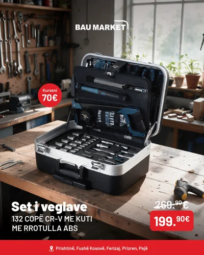 Set veglash CR-V 132 copë me kuti me rrota