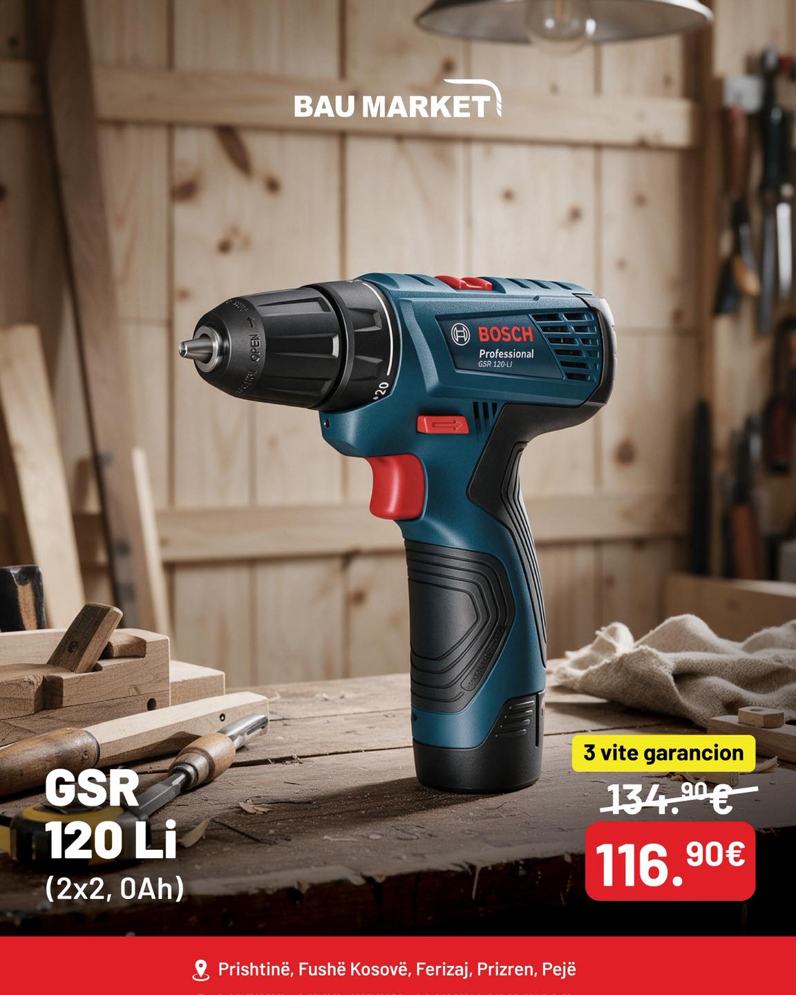 Trapan me bateri Bosch GSR 120-LI – BAU MARKET