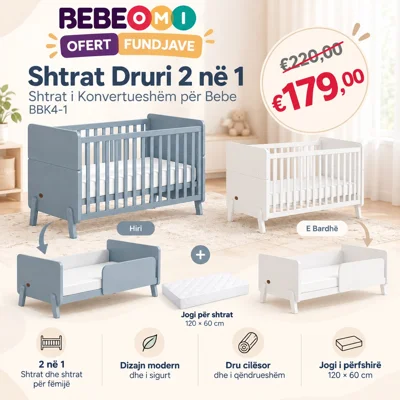 Shtrat druri 2 në 1 për bebe