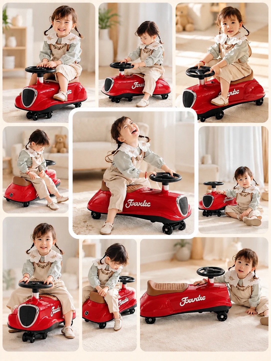 Makinë shtytëse për fëmijë e kuqe – Baby Shop Bebeomi®️Threebaby