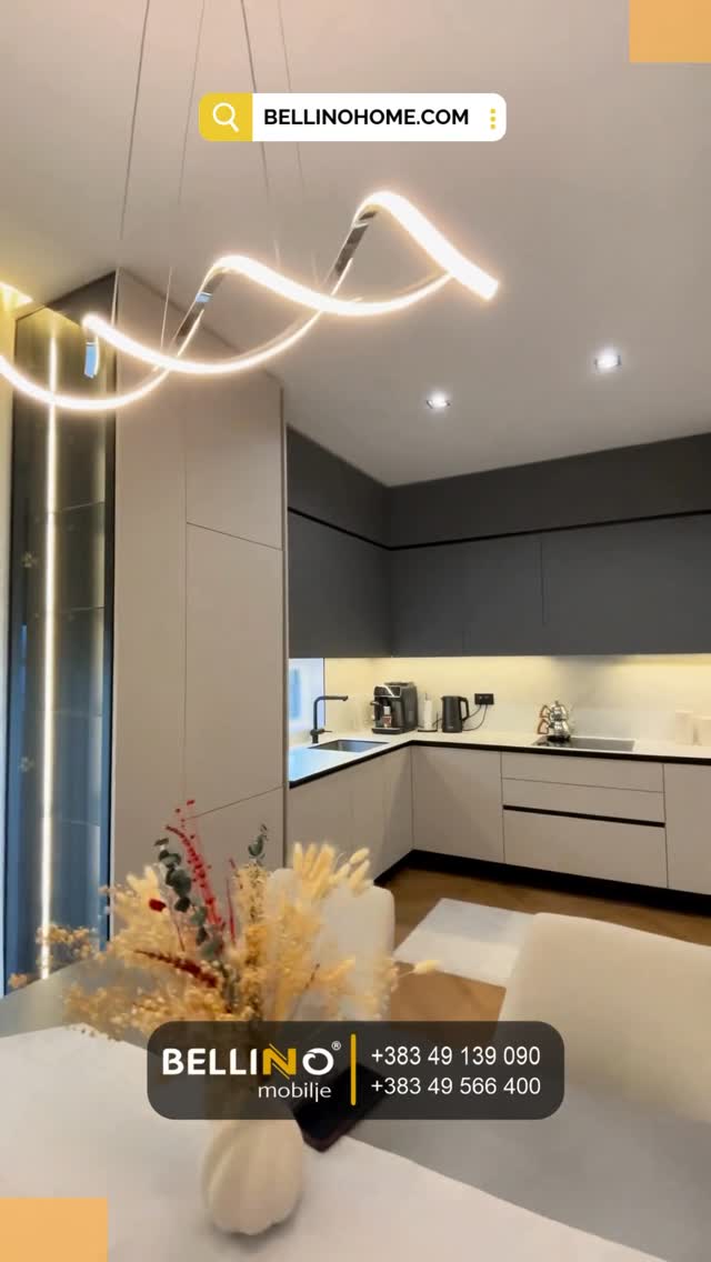 Kuzhinë moderne antracit dhe kashmirë – BELLINO mobilje