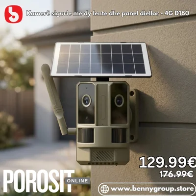 Kamerë 4G D180 me dy lente dhe panel diellor