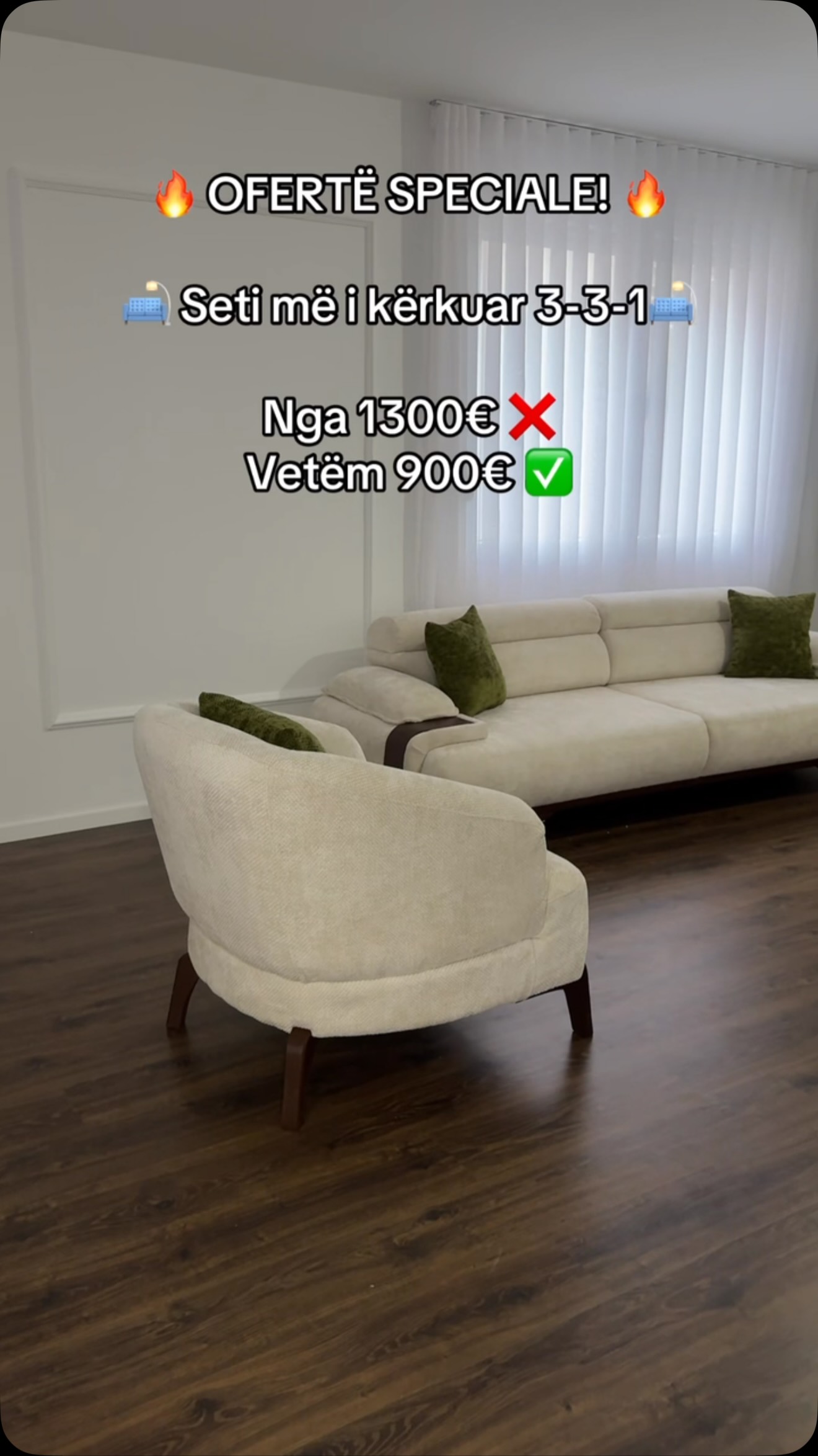 Set divanesh krem 3-3-1 – BIBAJ HOME DESIGN