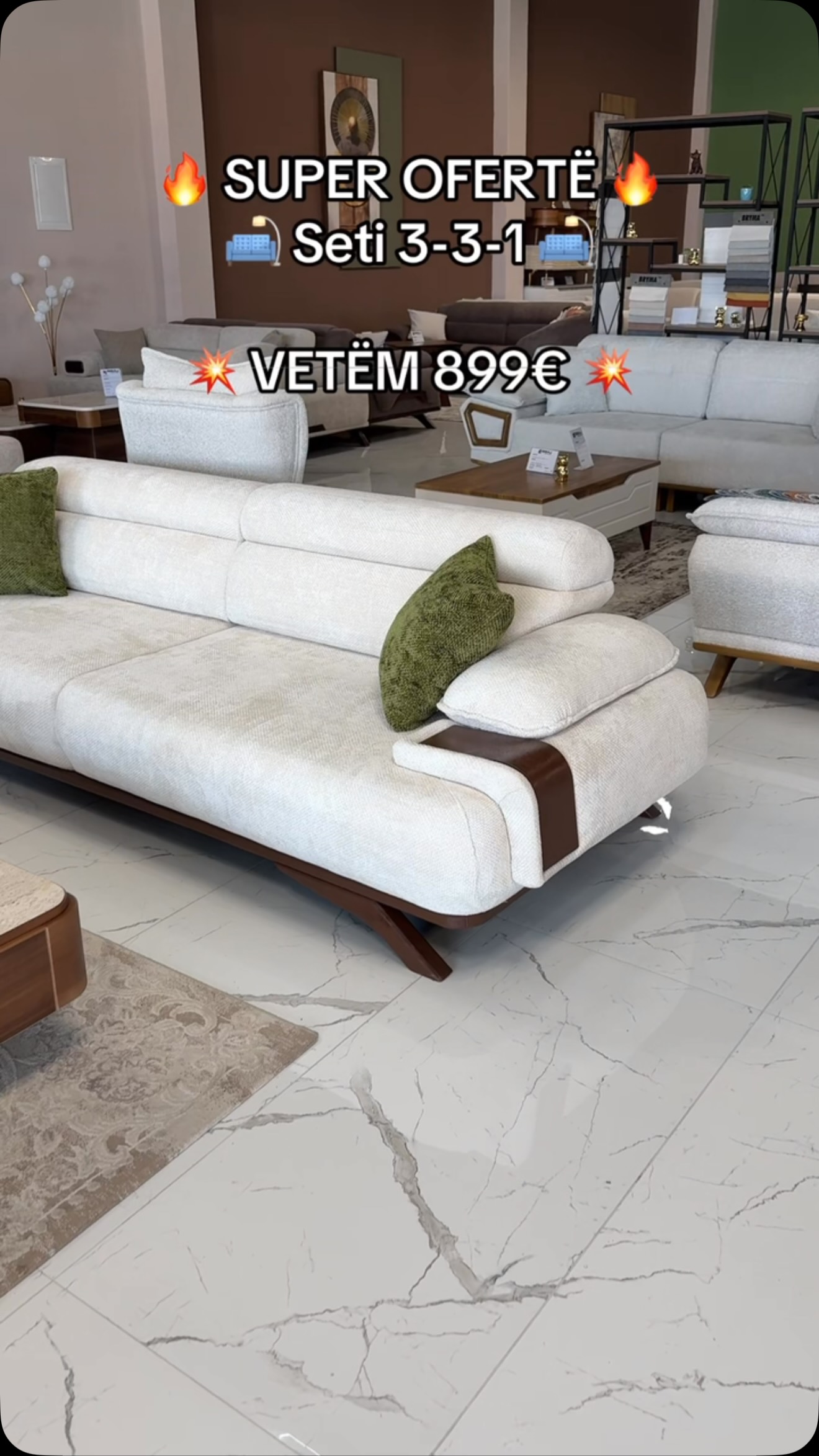 Set divanesh i bardhë 3-3-1 – BIBAJ HOME DESIGN