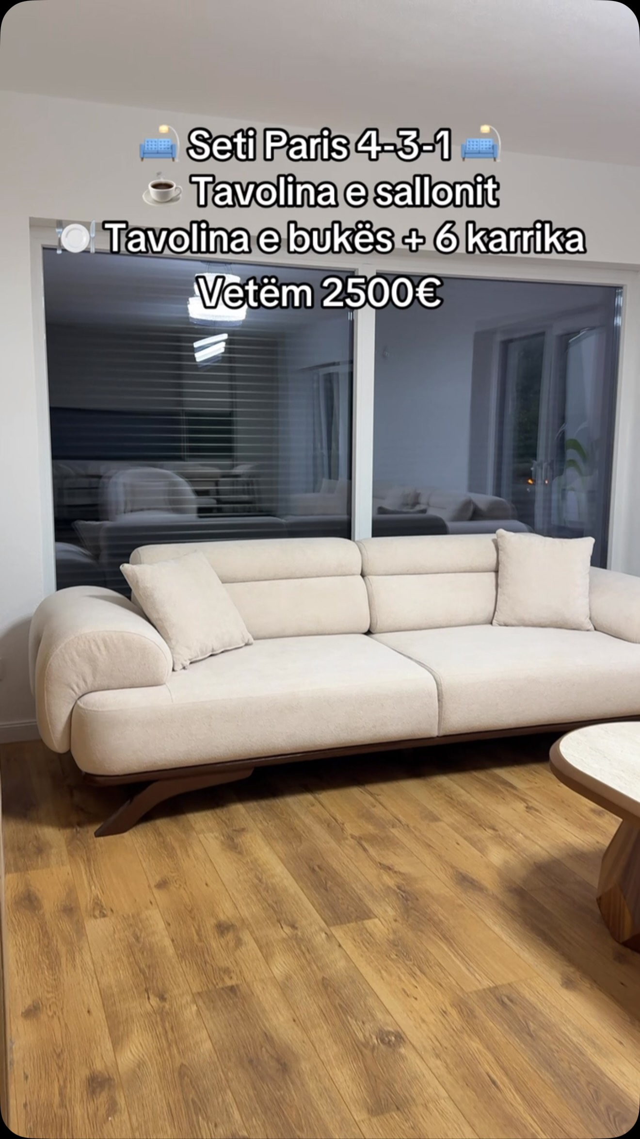 Set Paris 4-3-1 me tavolinë salloni dhe buke – BIBAJ HOME DESIGN