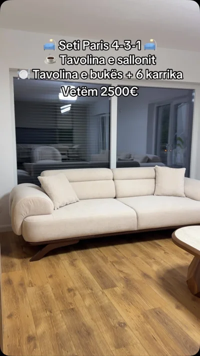 Set Paris 4-3-1 me tavolinë salloni dhe buke
