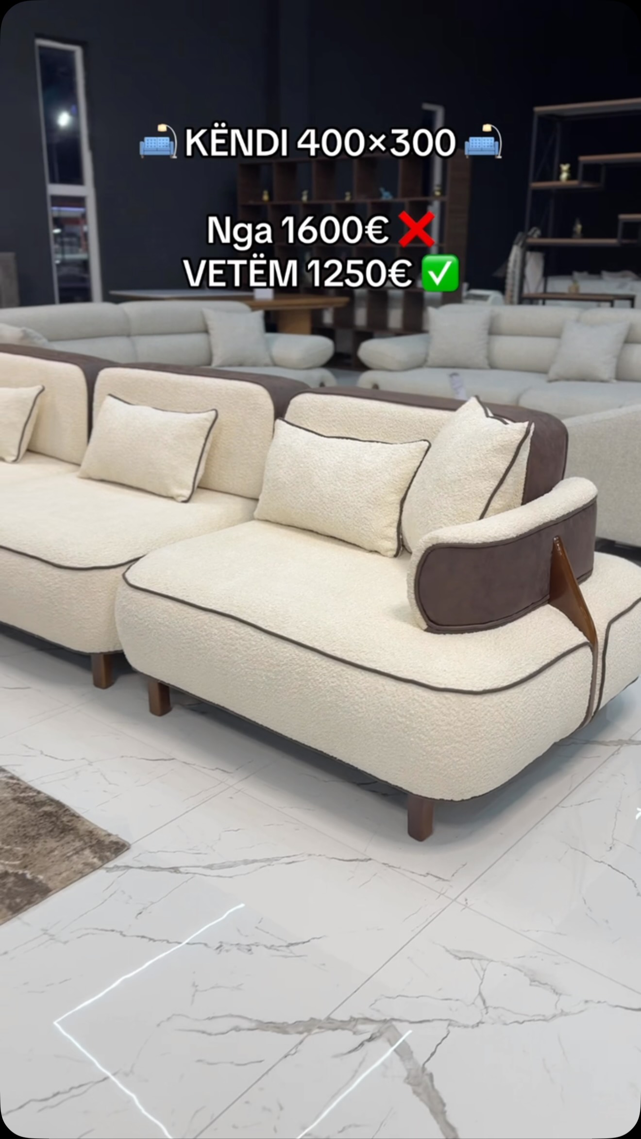 Kënd i ndenjes krem 400x300 cm – BIBAJ HOME DESIGN