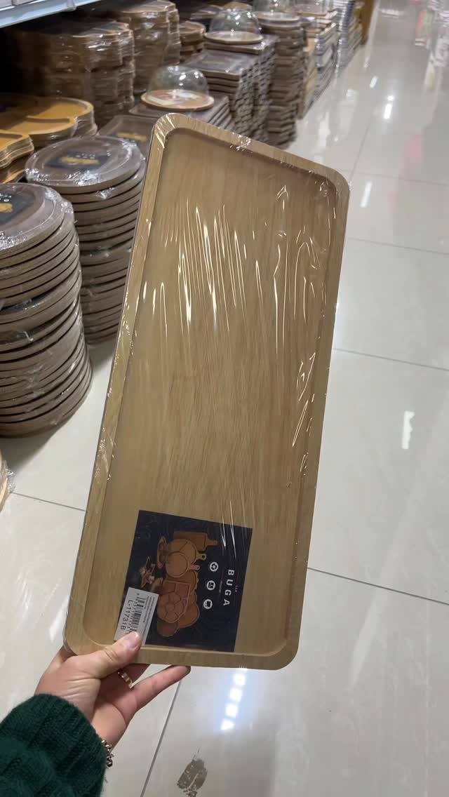Tabaka drejtkëndore me efekt druri – Big shop Gjilan