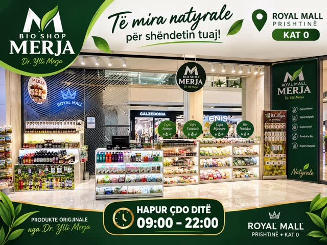 Dyqan produktesh bio në Royal Mall Prishtinë – Bio Produkte Merja