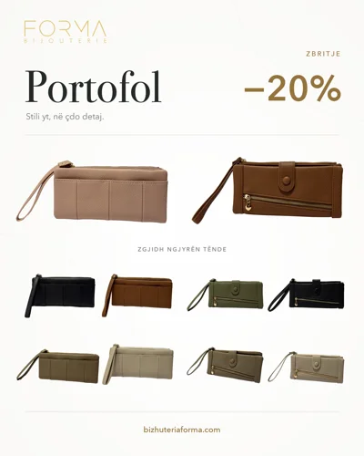 Portofol për femra me ndarje për kartela