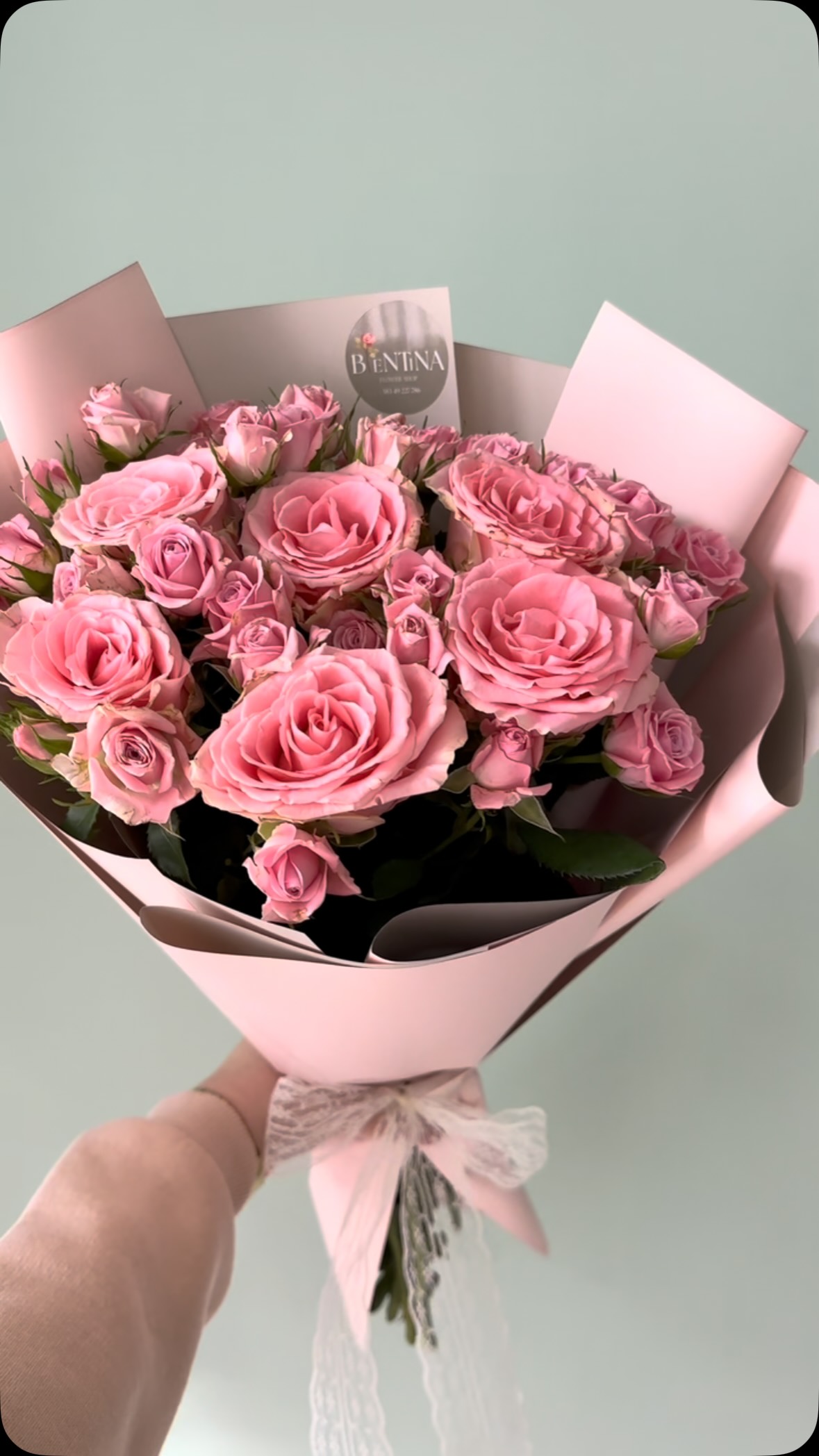 Buqetë me trëndafila rozë – Blentina🌷