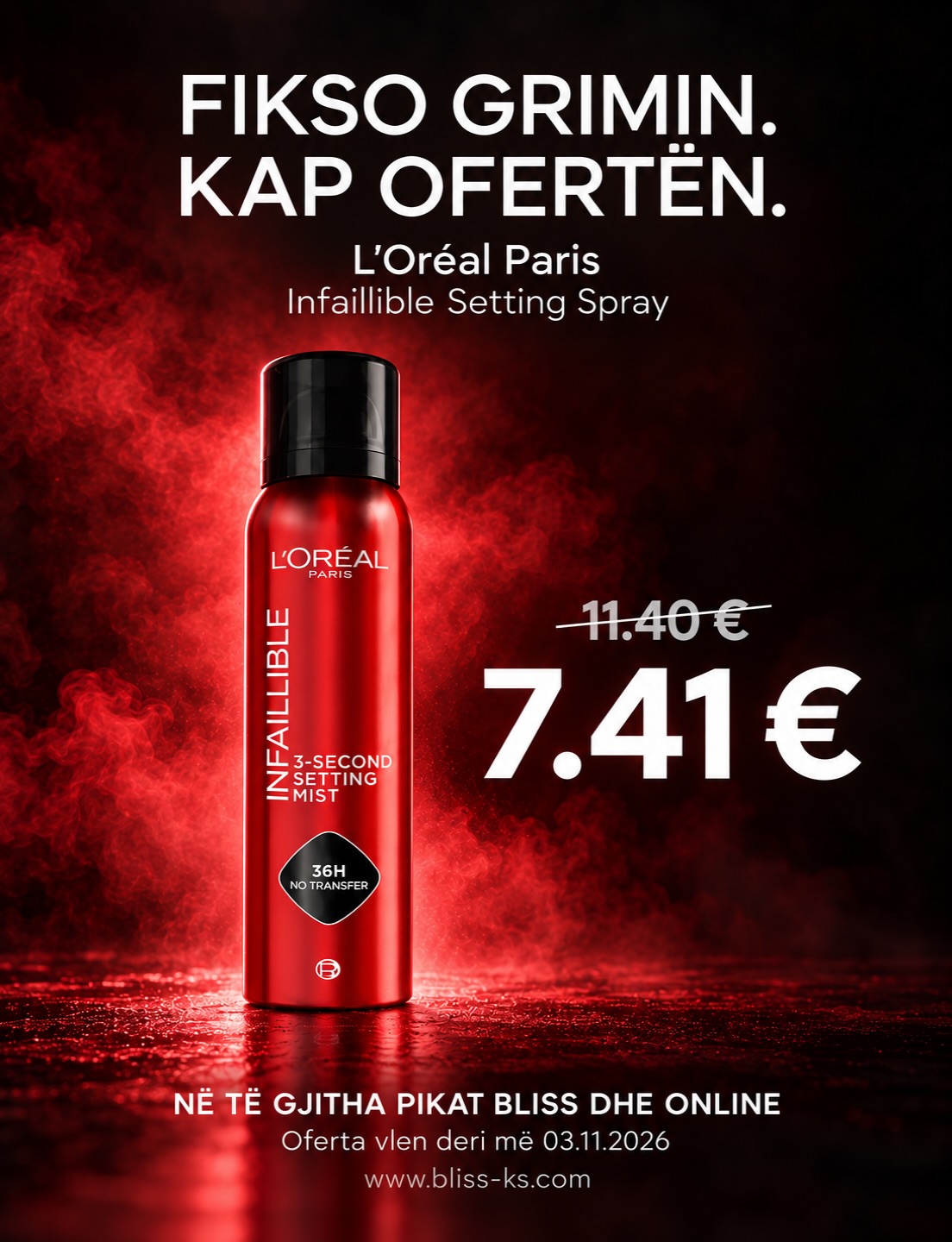 Sprej fiksues grimi L'Oréal Infaillible – Bliss Cosmetics