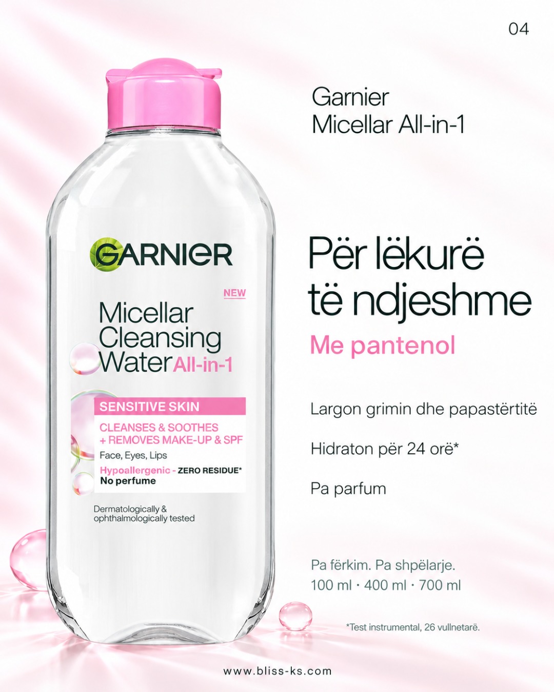 Ujë micelar Garnier për lloje të ndryshme lëkure – Bliss Cosmetics (4)