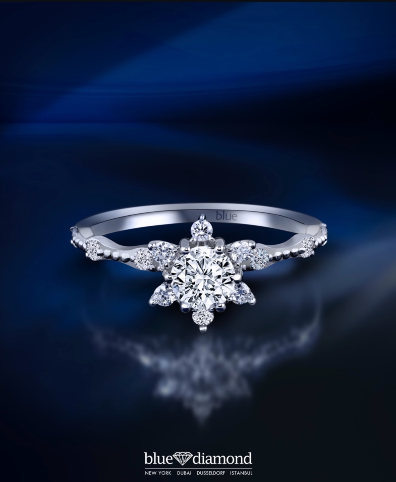 Unazë diamanti Lotus – Bluediamondks