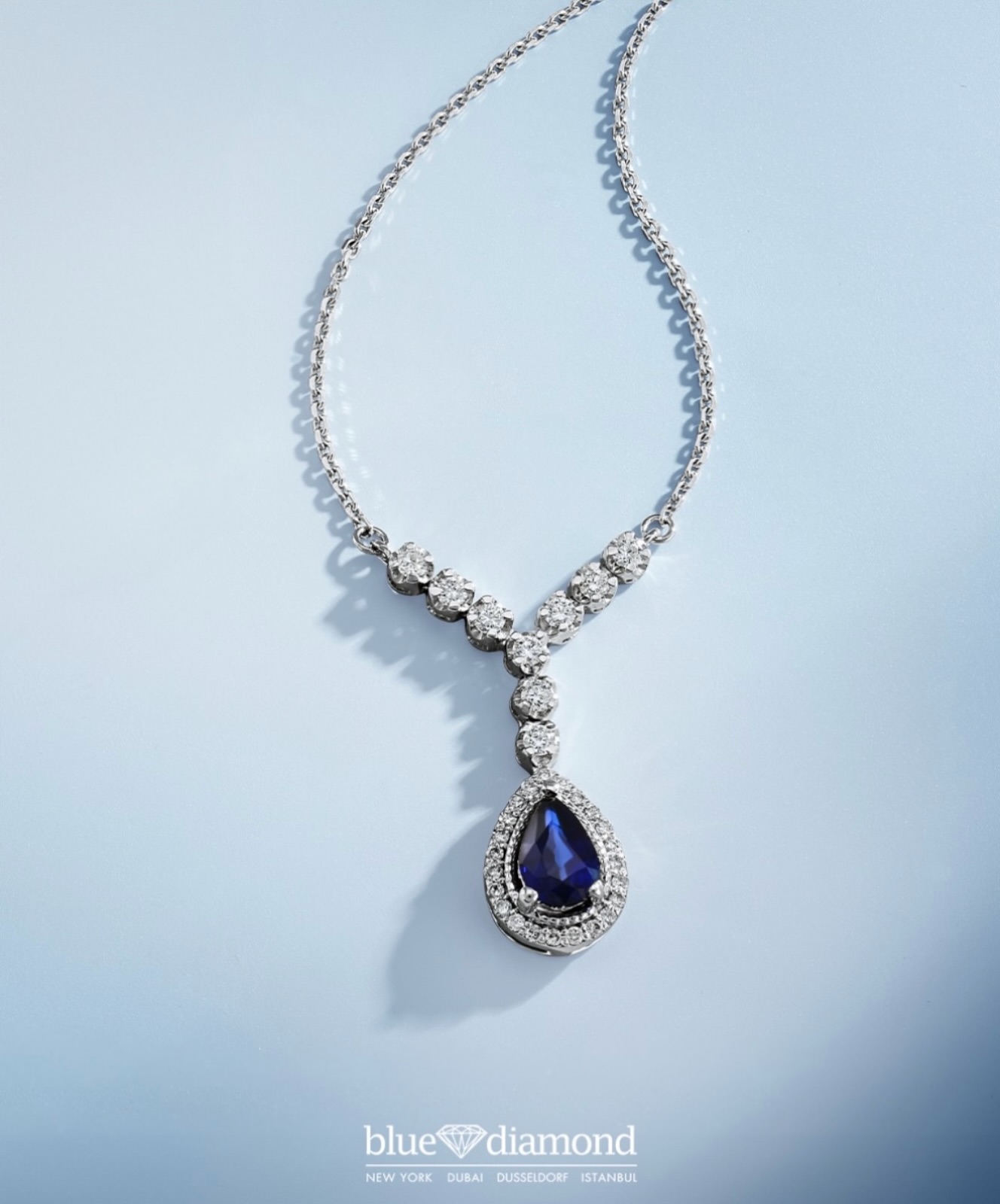Gjerdan me safir dhe diamante të vërtetë – Bluediamondks