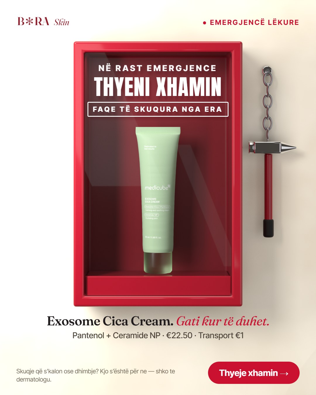 Krem Medicube Exosome Cica për lëkurë të skuqur – Bora Beauty