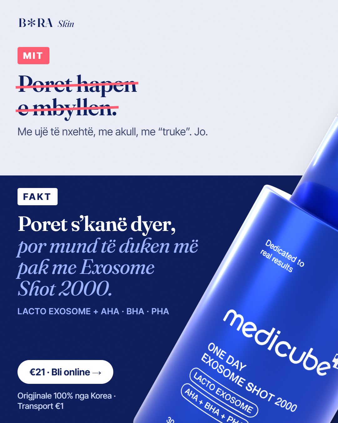 Serum Medicube Exosome Shot 2000 për poret – Bora Beauty