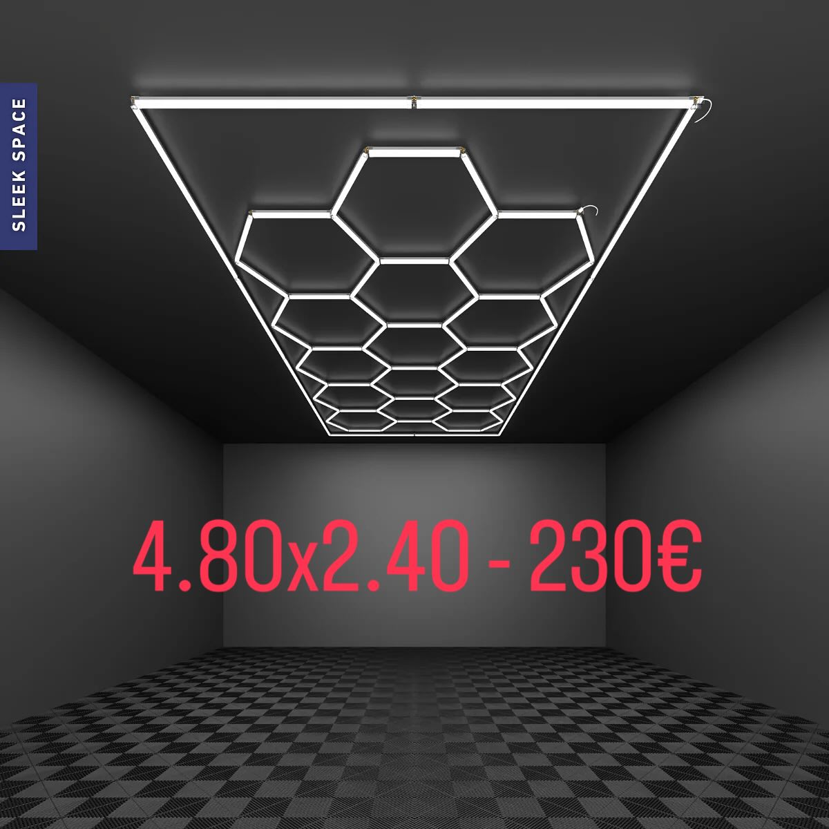 Ndriçim LED hekzagonal për tavan 4.80x2.40 – BS Lighting