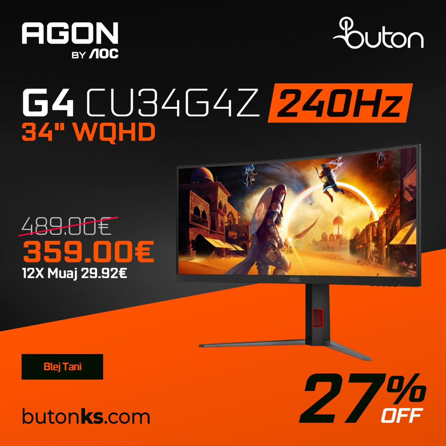 Monitorë gaming AGON by AOC deri 310Hz – Buton Electronics