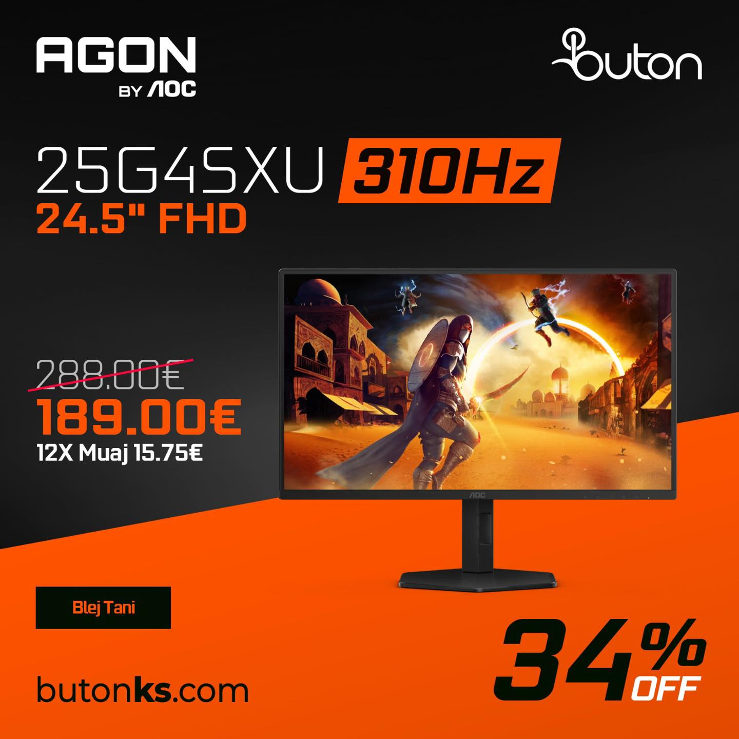 Monitorë gaming AGON by AOC deri 310Hz – Buton Electronics (2)
