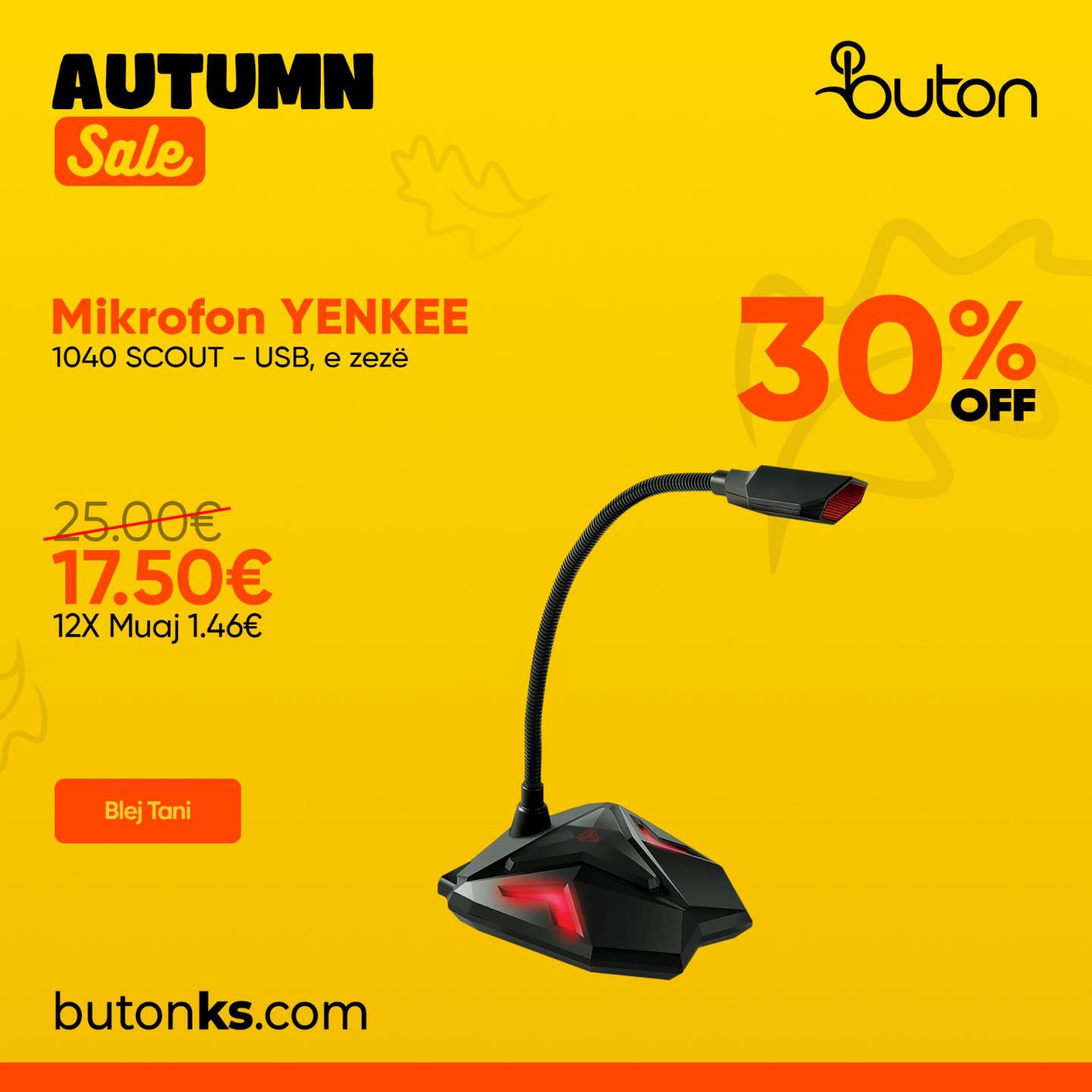 Mikrofon USB Yenkee 1040 Scout i zi – Buton Electronics
