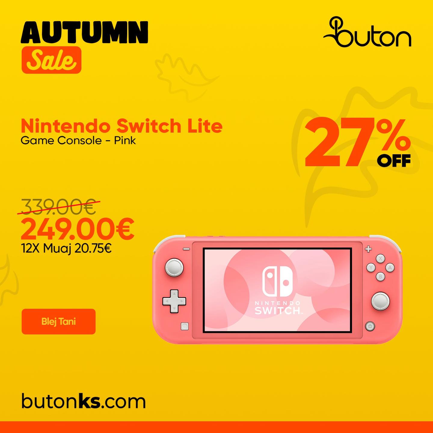 Konzolë Nintendo Switch Lite rozë – Buton Electronics