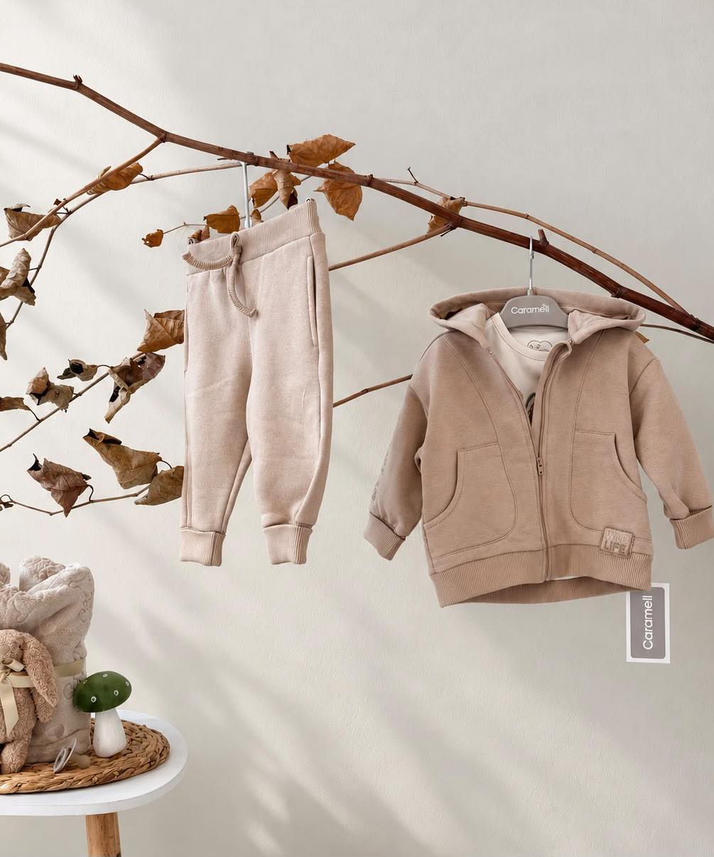 Duks kafe me kapuç dhe bluzë për bebe – Caramell Kids (2)