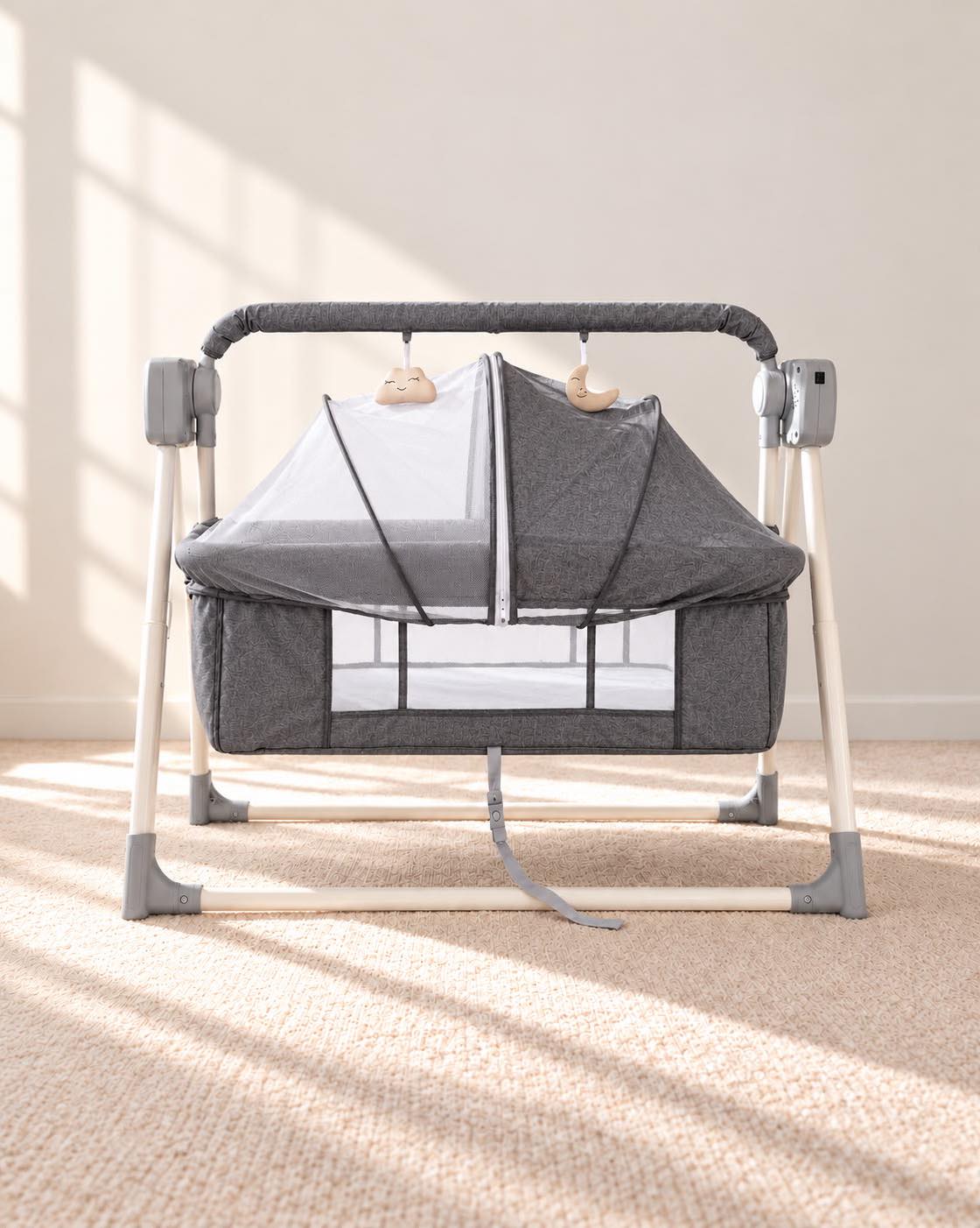 Shtrat lëkundës elektrik për bebe – Caramell Kids (2)