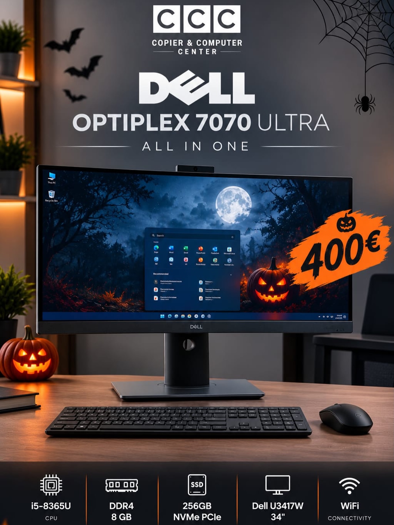 Kompjuter Dell 7070 me monitor 34 inç UltraWide – Copier & Computer Center Kosova