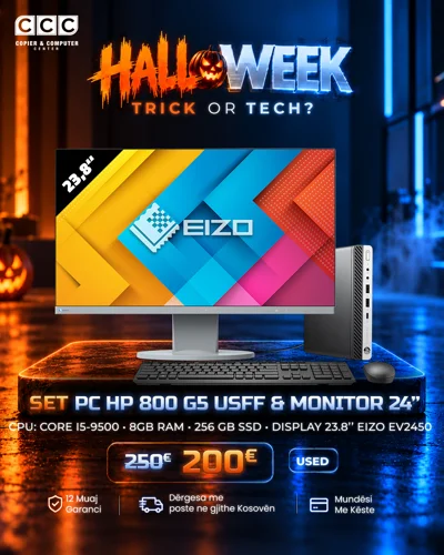 Set PC HP EliteDesk 800 G6 me monitor Eizo