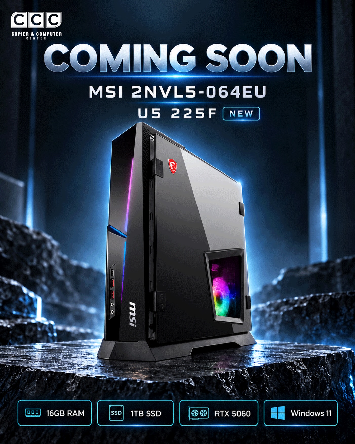 PC gaming MSI Core Ultra 5 me RTX 5060 – Copier & Computer Center Kosova