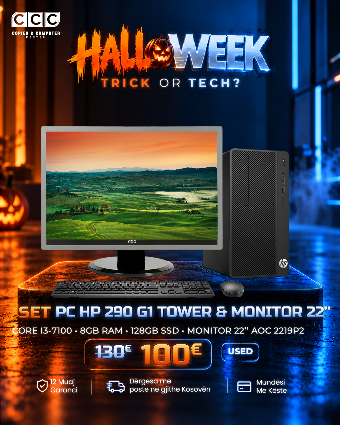 PC HP 290 G1 me monitor AOC 22 inç – Copier & Computer Center Kosova