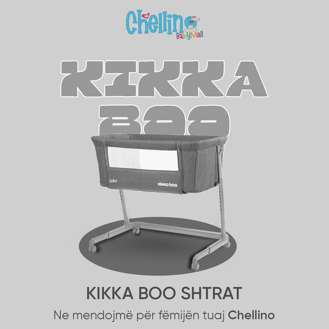 Shtrat fëmijësh Kikka Boo gri pranë shtratit – Chellino Kosova