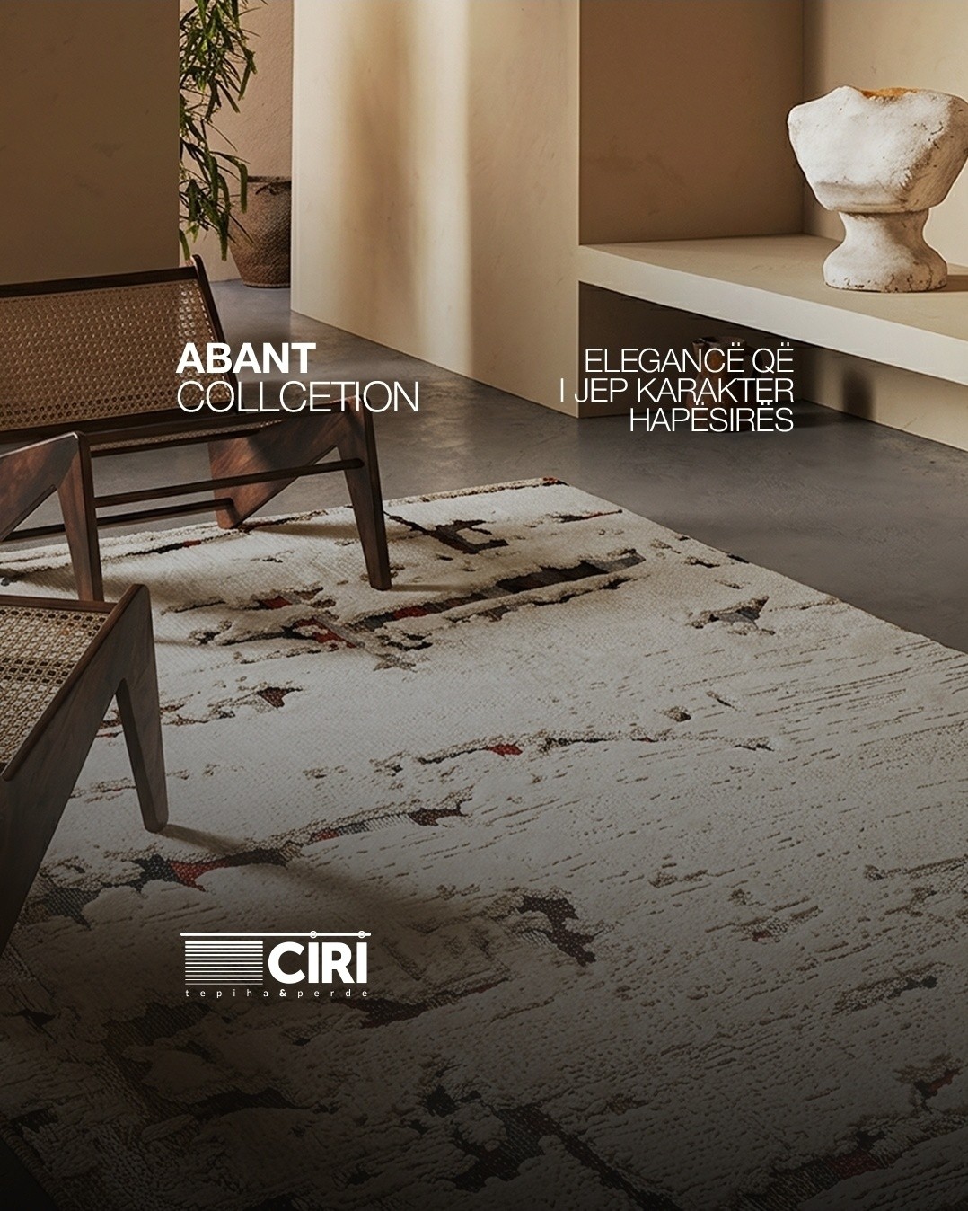 Tepih Abant me motive abstrakte bezhë – CIRI
