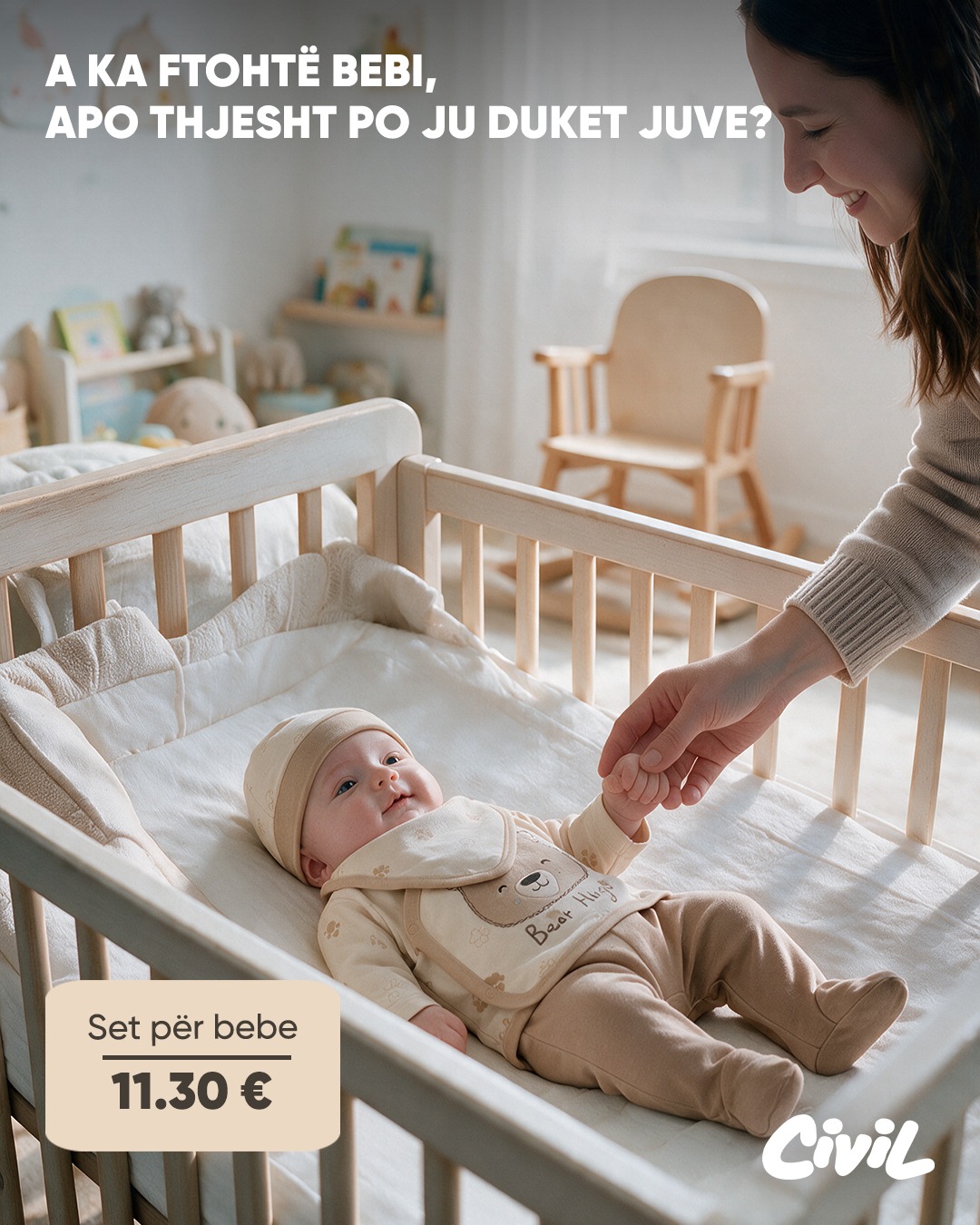 Set rrobash për bebe bezhë – Civil Kosova
