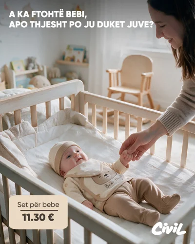 Set rrobash për bebe bezhë