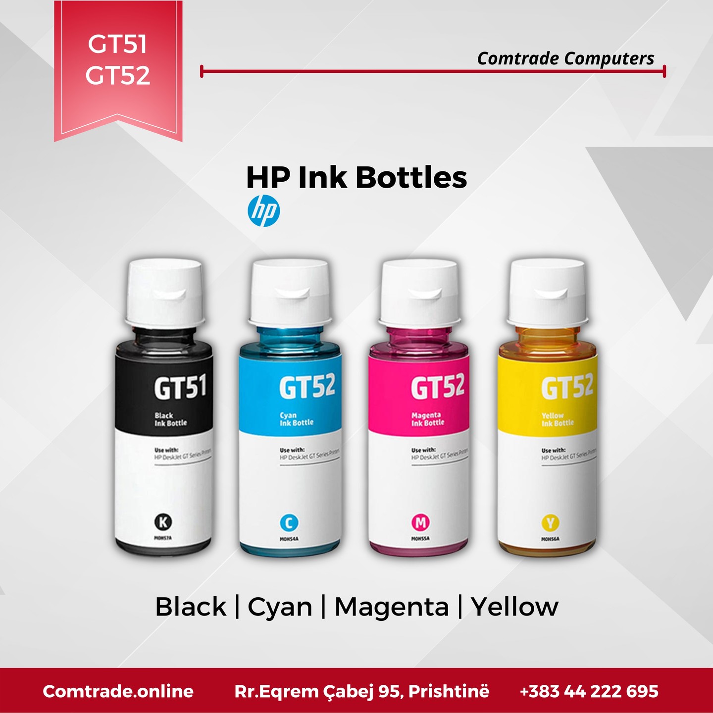 Shishe boje HP GT52 për printer – Comtrade Computers