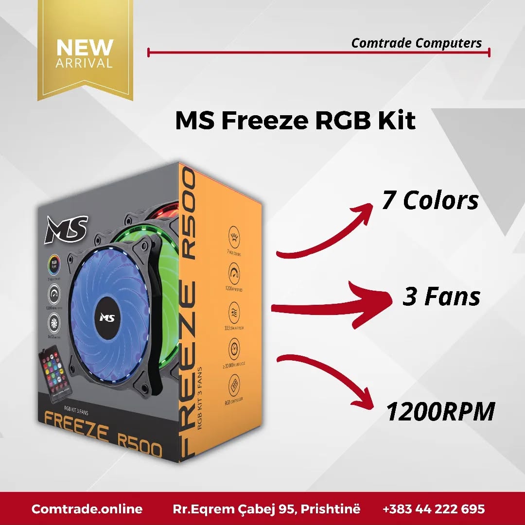 Set ventilatorësh MS Freeze R500 RGB – Comtrade Computers