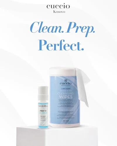 Cuccio Pro Prep'n Scrub dhe peceta pastruese për thonj