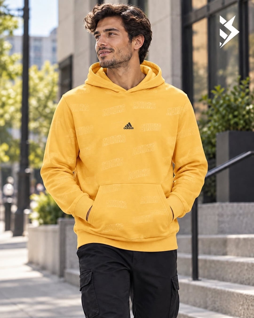 Duks adidas i verdhë me kapuç për meshkuj – Dardaniasport Outlet