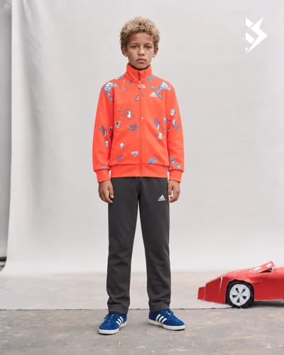 Trenerkë adidas për fëmijë portokalli dhe gri