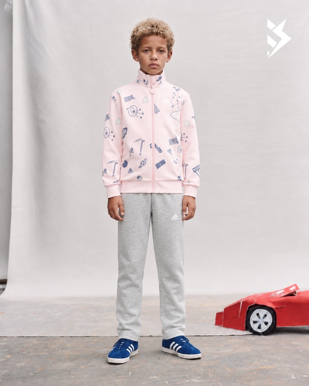 Trenerkë adidas për fëmijë portokalli dhe gri – Dardaniasport Outlet (3)