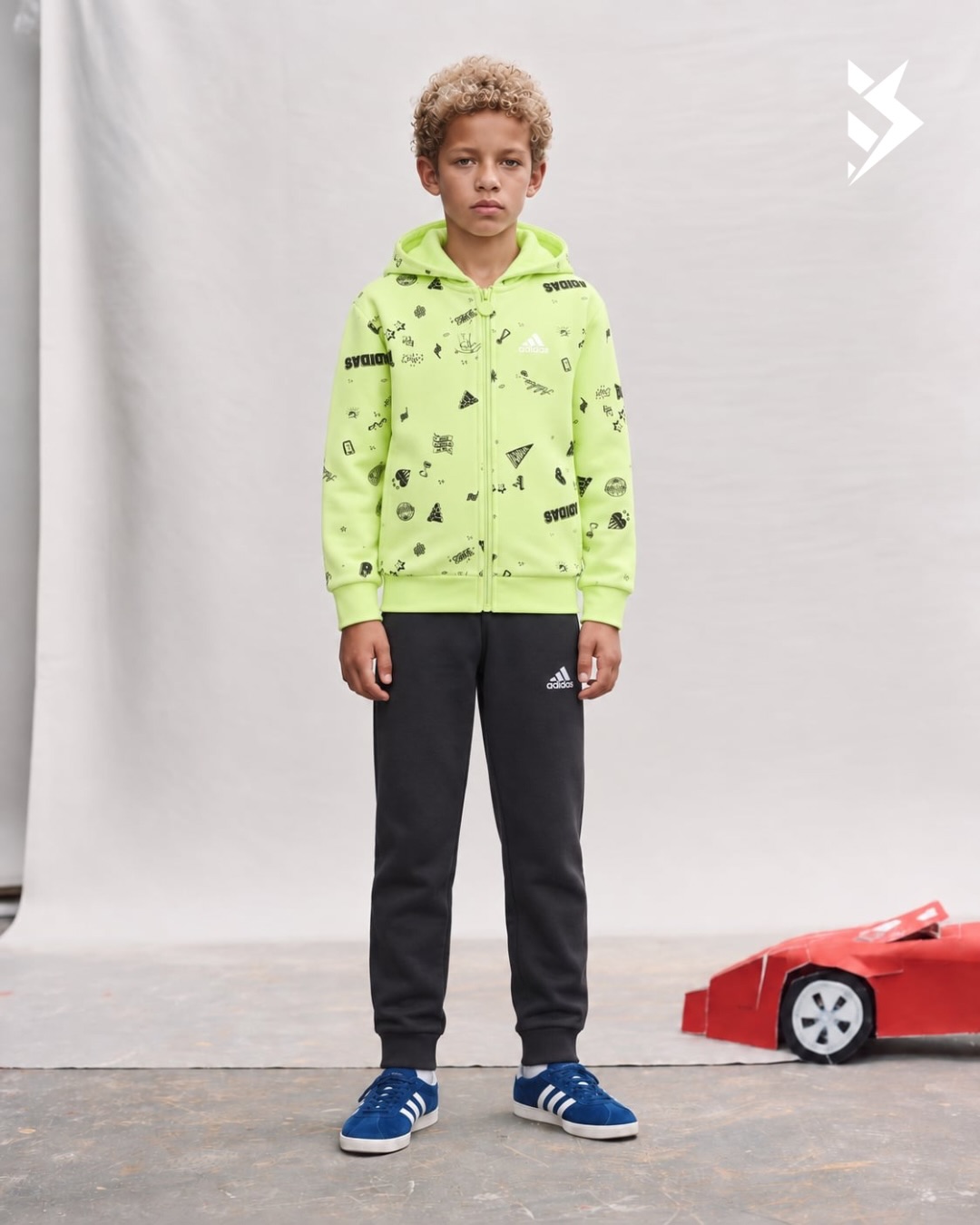 Trenerkë adidas për fëmijë portokalli dhe gri – Dardaniasport Outlet (4)