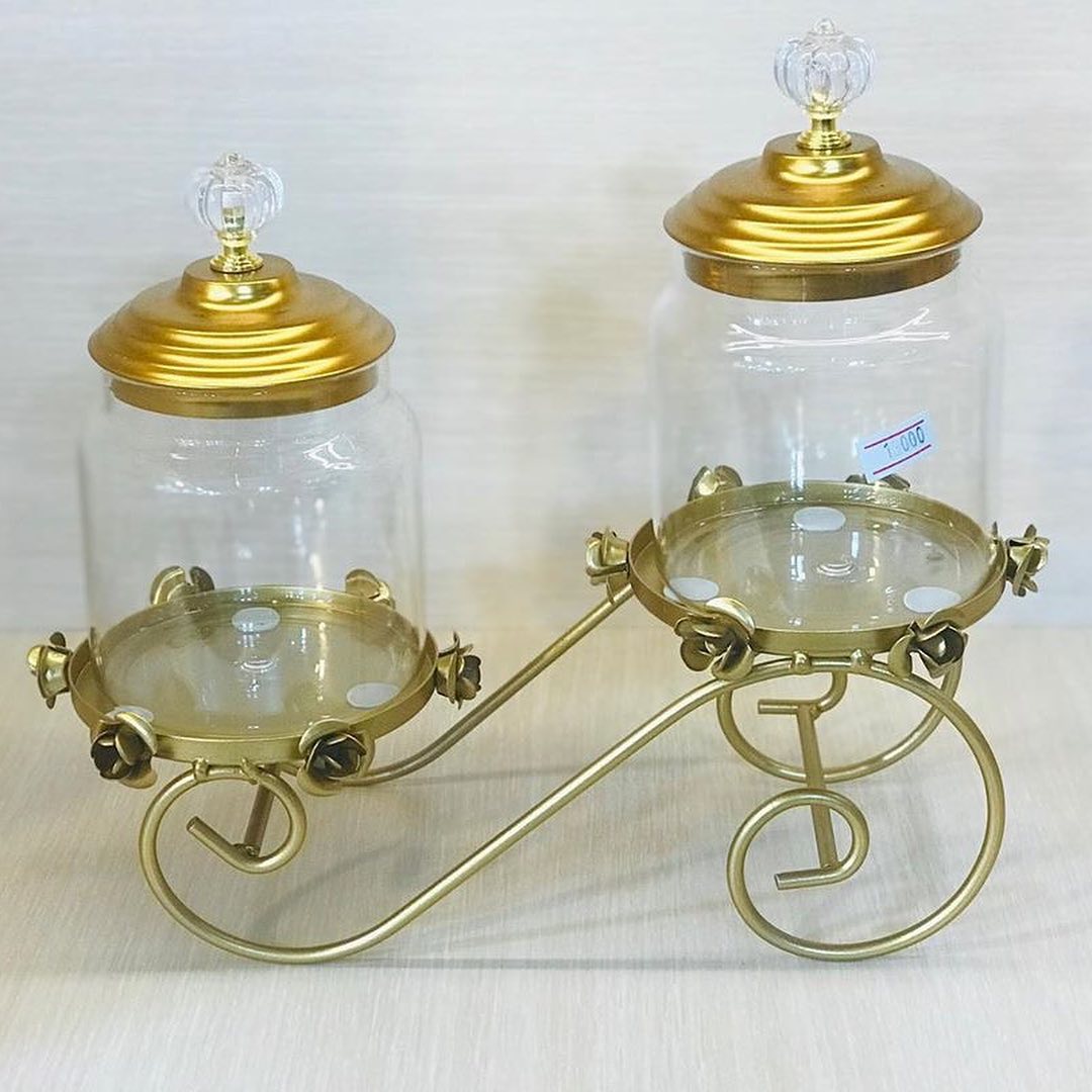 Set 3 kavanoza qelqi me tabaka ari – Dekore për Shtëpi 🛋🛍 (3)